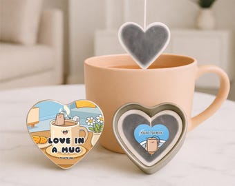 Heart shaped tea bags POSITIVI-TEA Gift Box | Box of 5  | Love, Valentines Gift, Birthday, Christmas  | Positive Gifts | Friend Gift