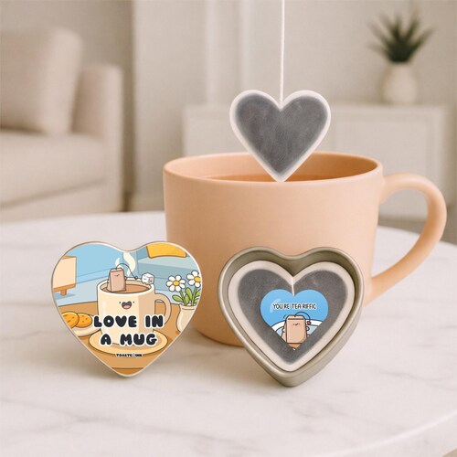 Heart shaped tea bags POSITIVI-TEA Gift Box | Box of 5  | Love, Valentines Gift, Birthday, Christmas  | Positive Gifts | Friend Gift