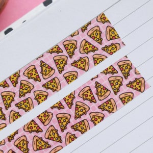 Cute Pizza Washi Tape | Kawaii Stationery | Cute Washi Tape, Pizza paper tape, Fast Food Tape