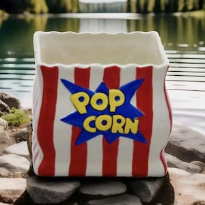 Ceramic Popcorn Container Planter/Gift Basket/Popcorn Dish/Candy Dish