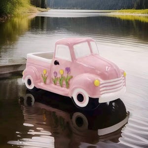 Ceramic Pink Truck Planter