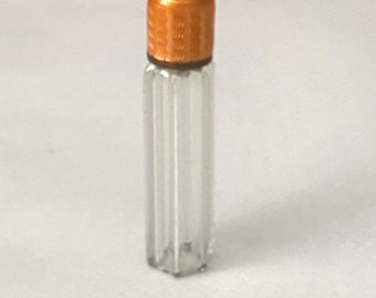 Frasco de perfume miniatura Art Déco de la década de 1920 con tapa de esmalte guilloché.