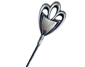 Antique Victorian Sterling Silver Rose Rosebud Hatpin 8 display picture 3
