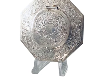 Polvera Art Déco de plata de ley circa 1920