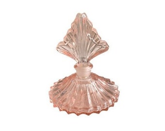 Vintage Art Deco stijl roze glazen parfum geurfles