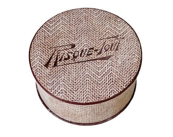 Boîte de poudre pour le visage Lentheric Risque Tout (Tweed) des années 1940 inutilisée scellée et complète