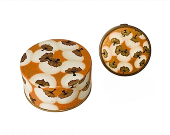 Vintage 1940s Coty Powder Puff Compact & Airspun Powder Box Lalique Design