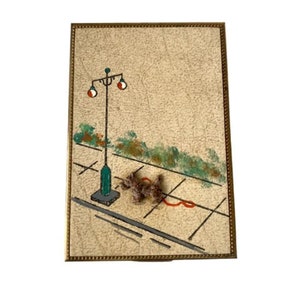 Vintage Powder Compact Dog on Leash circa 1950