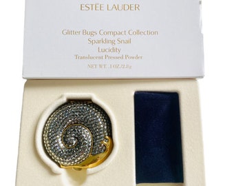 Ltd Edition Estee Lauder Glitter Bugs "Sparkling Snail"  Swarovski Crystals Lucidity Powder Compact complete