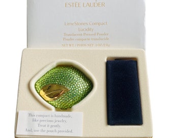 Ltd Edition Estee Lauder Lime Stones Swarovski Crystals Lucidity Powder Compact complete