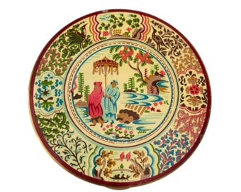 Vintage Powder Compact Japanese theme circa 1950