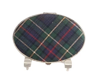 Art Deco Gwenda Tap Flap Tartan Powder Compact circa 1930