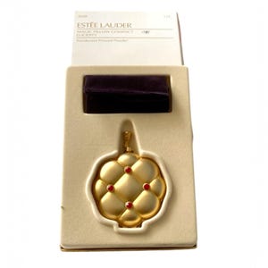 Vintage Powder Compact Jewelled Magic Pillow Estee Lauder Ltd Edition Unused