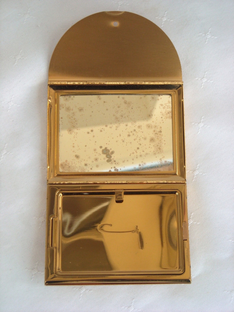 Vintage Coty Damask Envelope Vanity Powder Compact in Original Presentation Box 1950