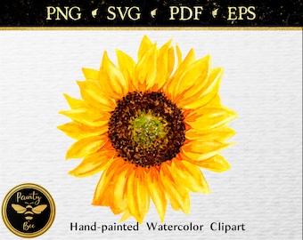 Download Free Watercolor Sunflower Svg Etsy PSD Mockup Template