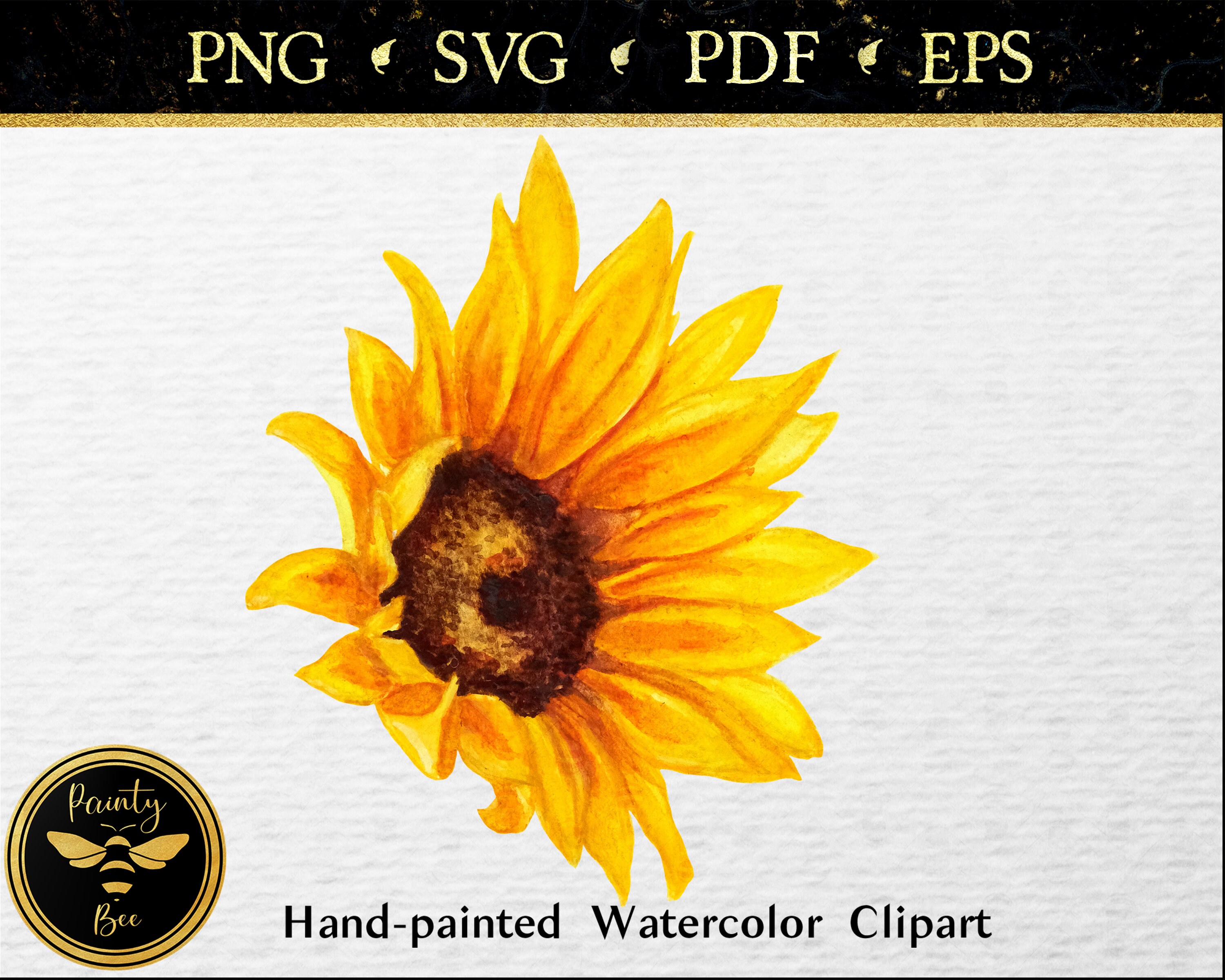 Download Watercolor Sunflower Svg Floral Clipart Girasol Flowers Png Etsy