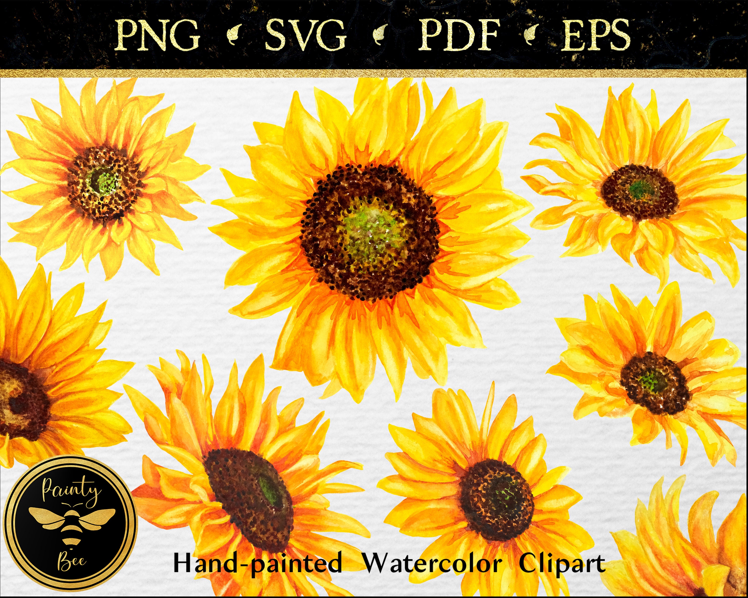 Download Sunflower Svg Flower Svg Watercolor Flower Clipart Etsy