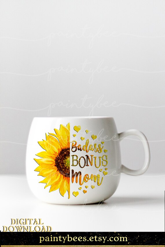 Download Sunflower Watercolor Badass Bonus Mom Svg Sayings Best Bonus Etsy