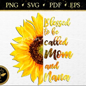 Download Sunflower Watercolor Badass Bonus Mom Svg Sayings Best Bonus Etsy
