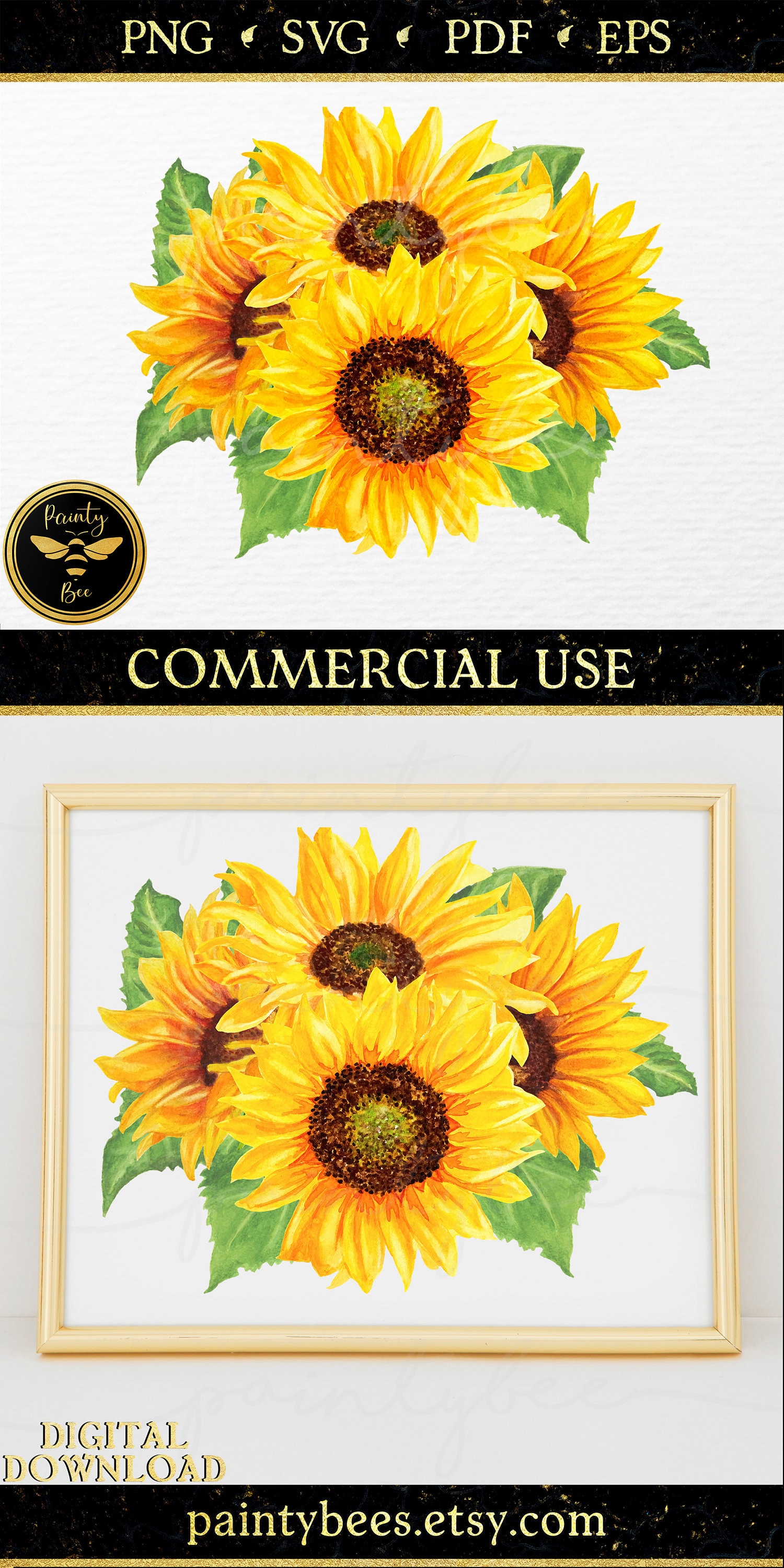 Download Sunflower Watercolor Svg Waterslide Decals For Tumblers Etsy