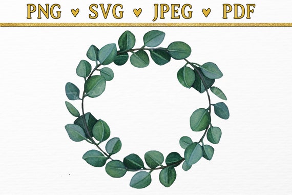 Eucalyptus Wreath Clipart Eucalyptus Garland SVG Eucalyptus - Etsy