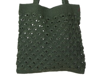 100% Cotton Crochet Shoulder Bag, Tote Shopper, Market Tote Bag, eco shopping bag, handmade Reusable Market Bag, Tote Bag cotton for Her