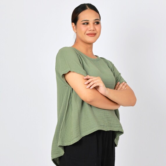 high low cotton tops