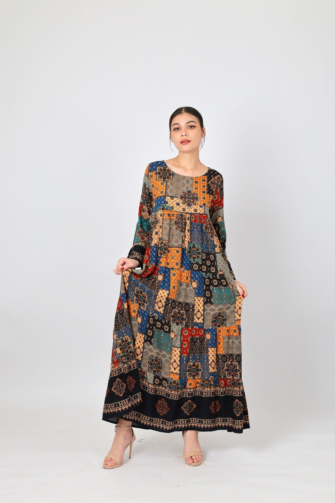 Bohemian Sleeveless Round Neck Fitted Dress