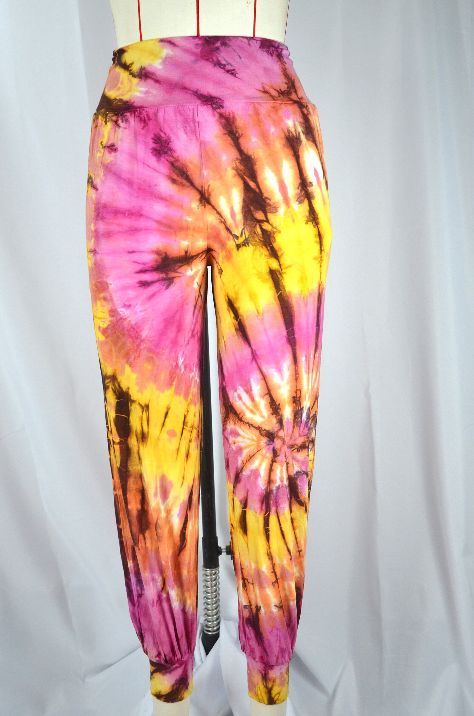 Women Tie Dye Rayon Spandex Harem Pants Loose Lounge Boho Etsy
