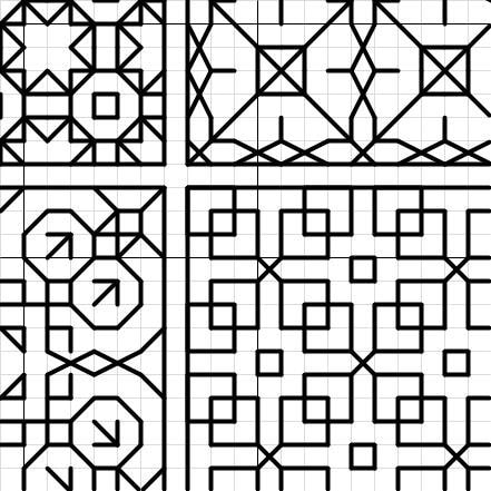 Blackwork Sampler 1 Modern Cross Stitch Pattern PDF File - Etsy