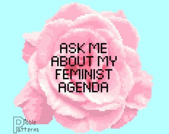 Feminist Agenda - Subversive Modern Cross Stitch Pattern PDF File - Instant Download