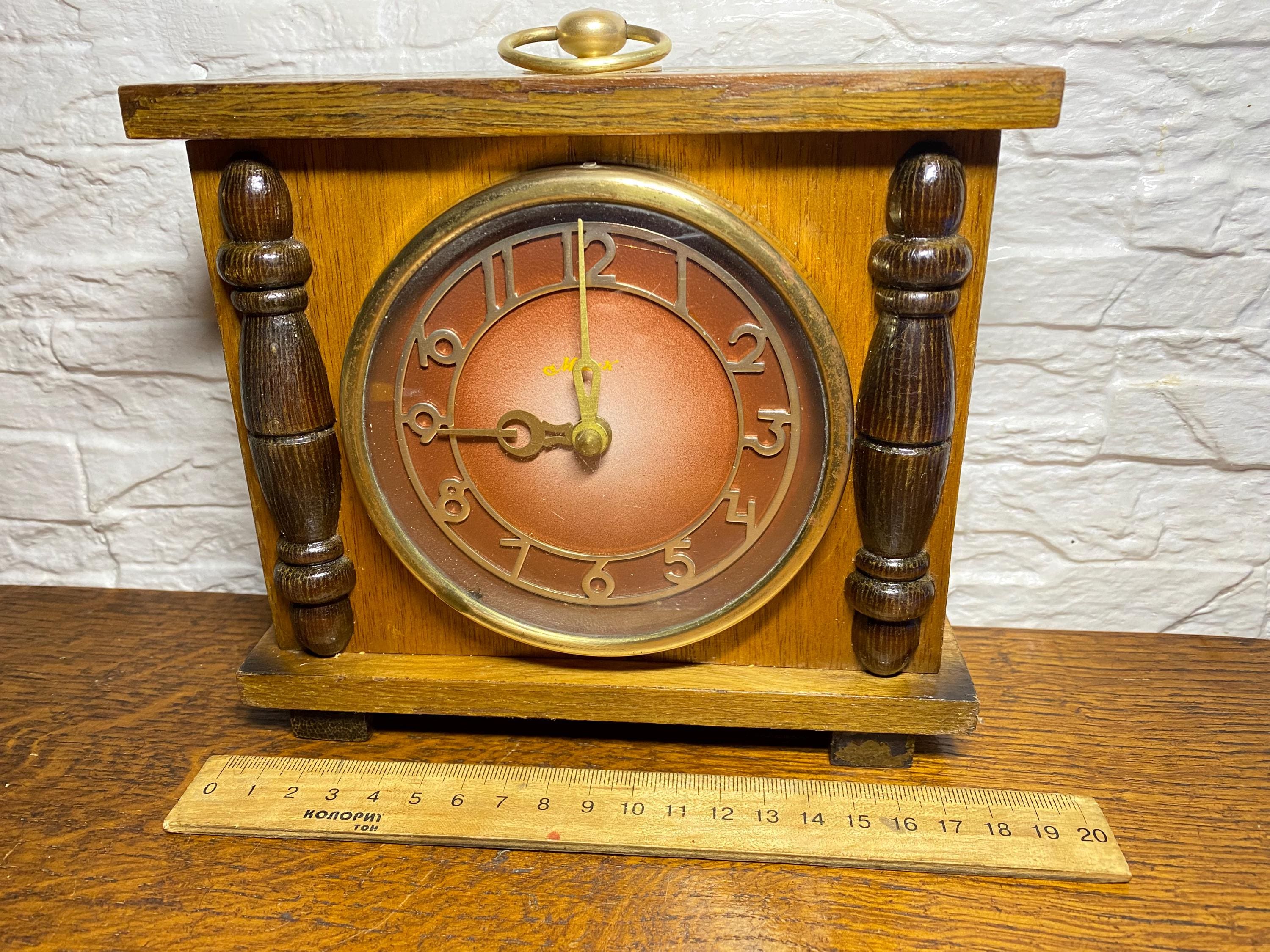 Vintage Soviet Russian USSR MAJAK MAYAK Mantel Clock 70's
