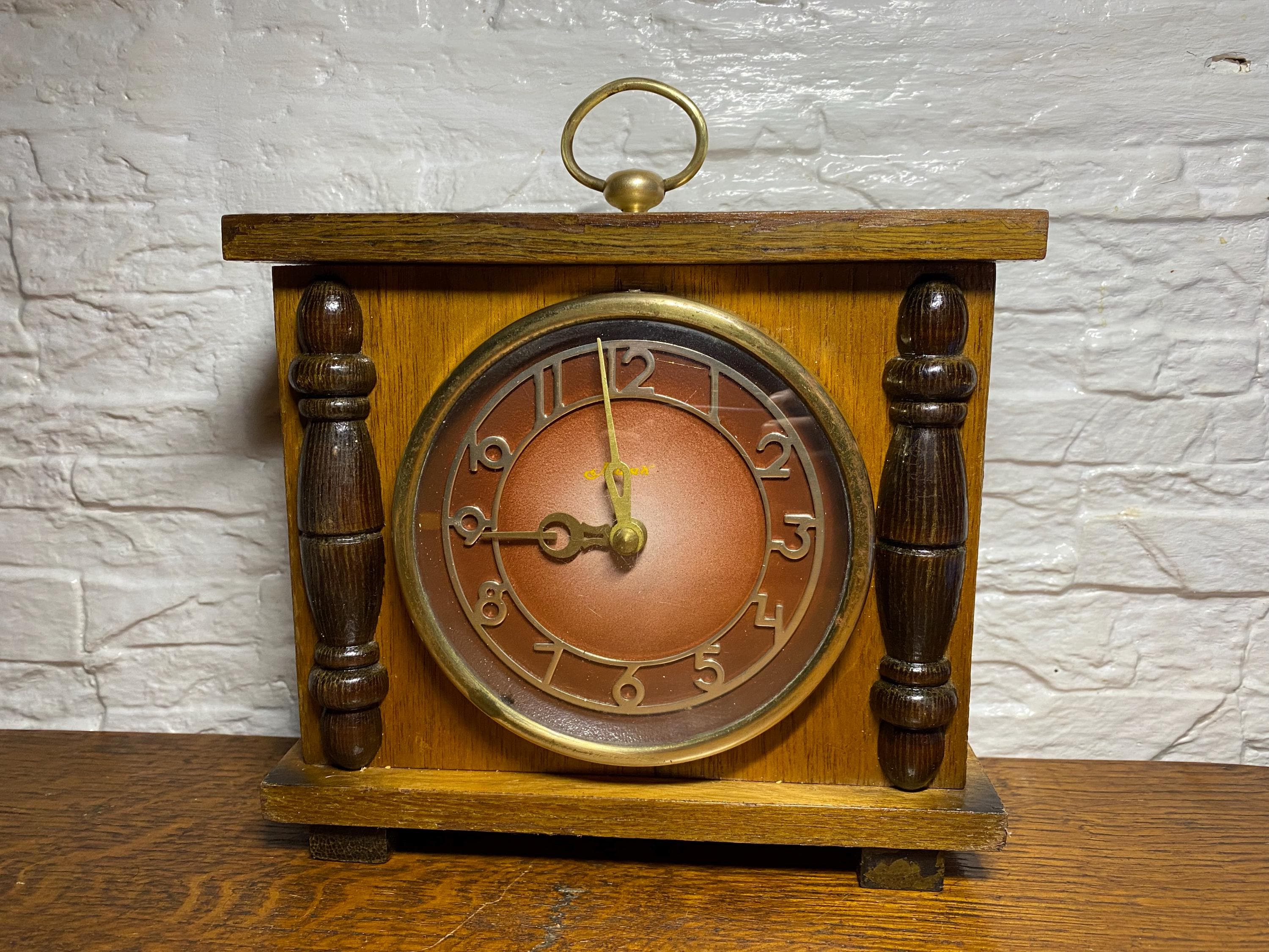 Vintage Soviet Russian USSR MAJAK MAYAK Mantel Clock 70's Mechanical ...