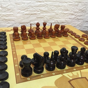 Wooden chess set, Handmade chess, wooden chess, chess set, chess game, outdoor game, Rare chess, gift, , wooden, Exclusive chess