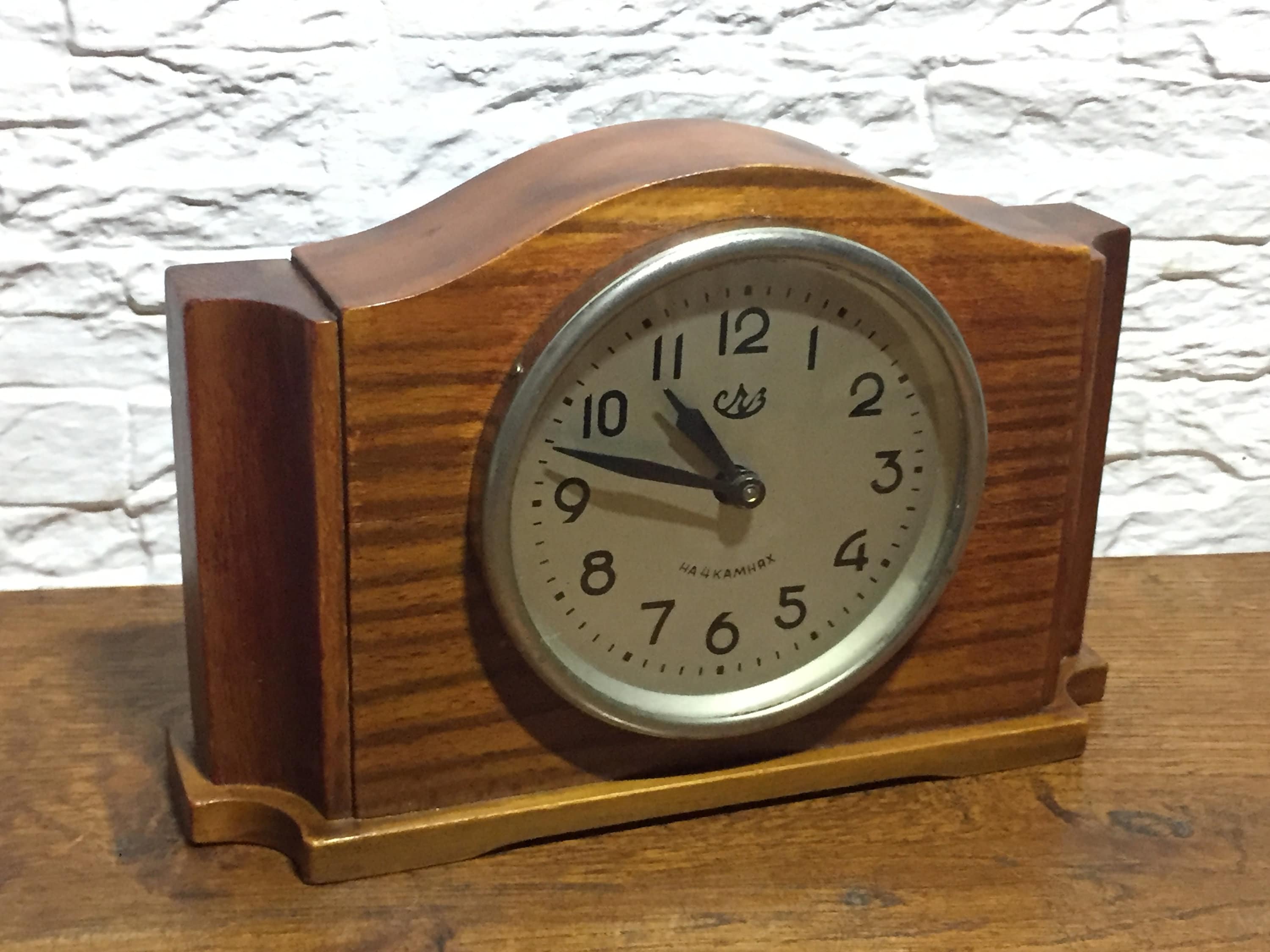 Vintagel Rare Clock schz Wooden Desk Clock Wind up Etsy UK