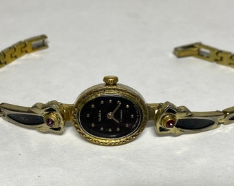 AU Cocktail watch Chaika for women Seagull, small oval women&#39;s watch jewelry gift, tiny ring bracelet girl watch, evening watch rare