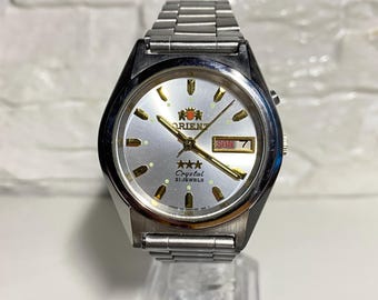 1980's ORIENT 3 Star 469A02-8A Men's Watch Vintage Japanese