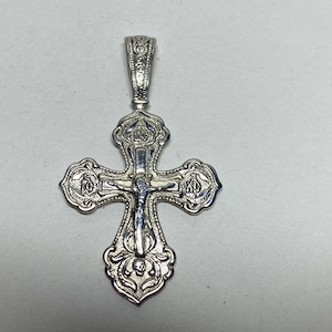 prachtig christelijk zilveren kruis gemaakt in de USSR christelijk-orthodox kruisbeeld Russisch kruis 925 sterling zilveren hanger