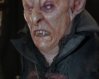 Vlad Dracul Mixed Media Art: Translucent Resin Vampire Bust