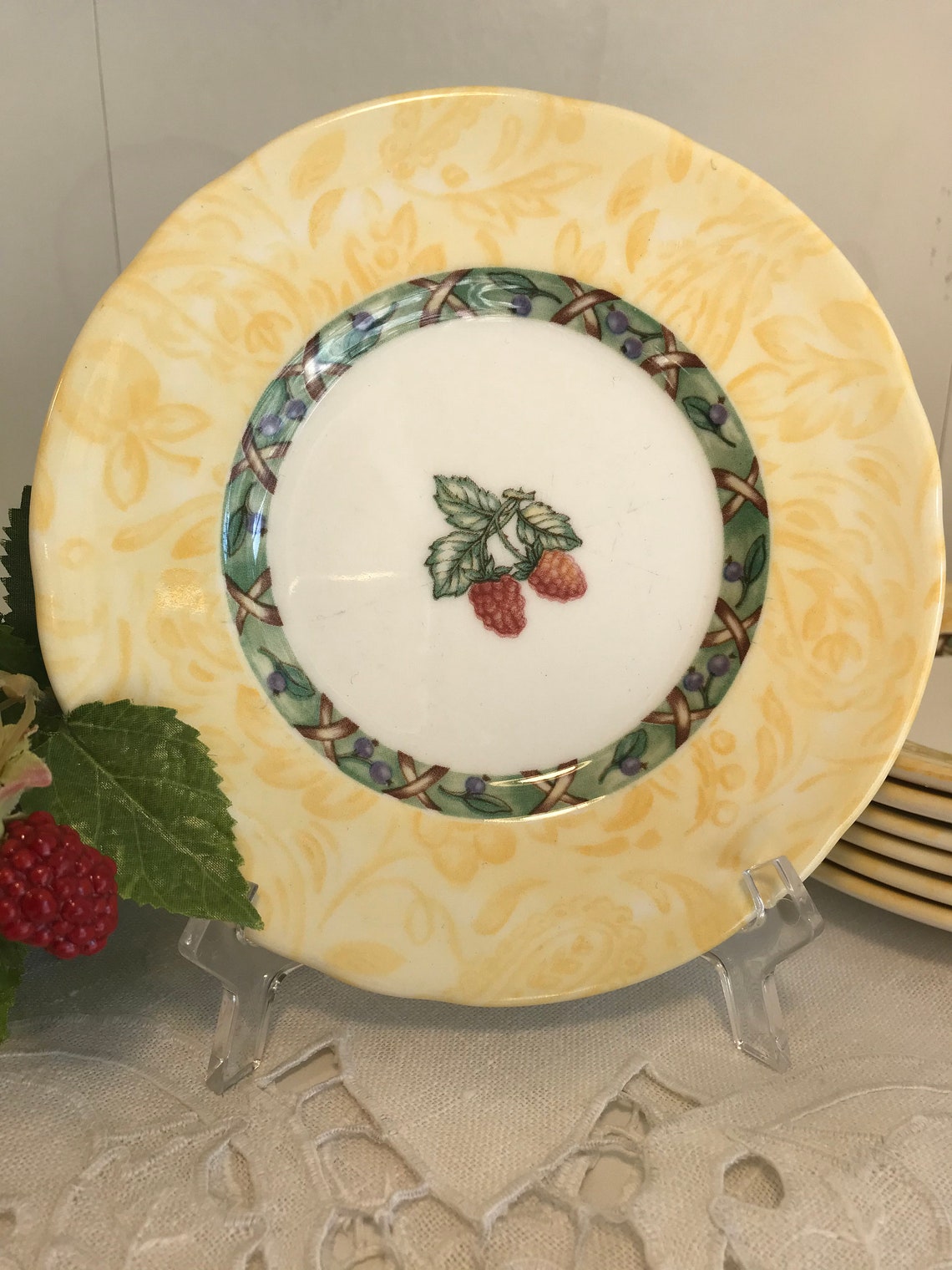 Johnson Bros. Arcadia Fruit/Bread And Butter Yellow Plates Set Etsy