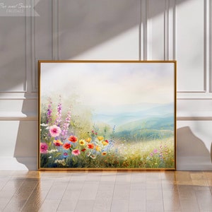 Wildflowers Art Print | Colorful Wall Art | Floral Print | Oil Painting Print | Living Room Wall Art | Digital Download, PRINTABLE