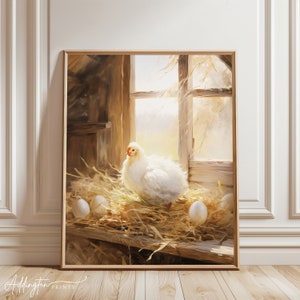 Chicken Wall Art Print | Chicken Print | Bird Art | Farmhouse Wall Decor | Farm Art | Kitchen Art | Chicken Poster | Digital PRINTABLE