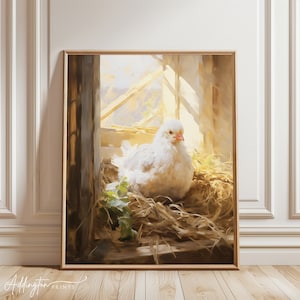 Chicken Wall Art Print | Chicken Print | Bird Art | Farmhouse Wall Decor | Farm Art | Kitchen Art | Chicken Poster | Digital PRINTABLE