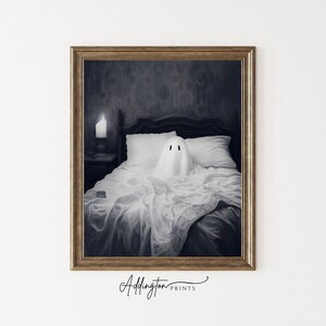 Halloween Decor Ghost Print | Ghost Wall Art | Spooky Halloween Decor | Cute Ghost | Academia | Vintage Print | Digital Download | PRINTABLE