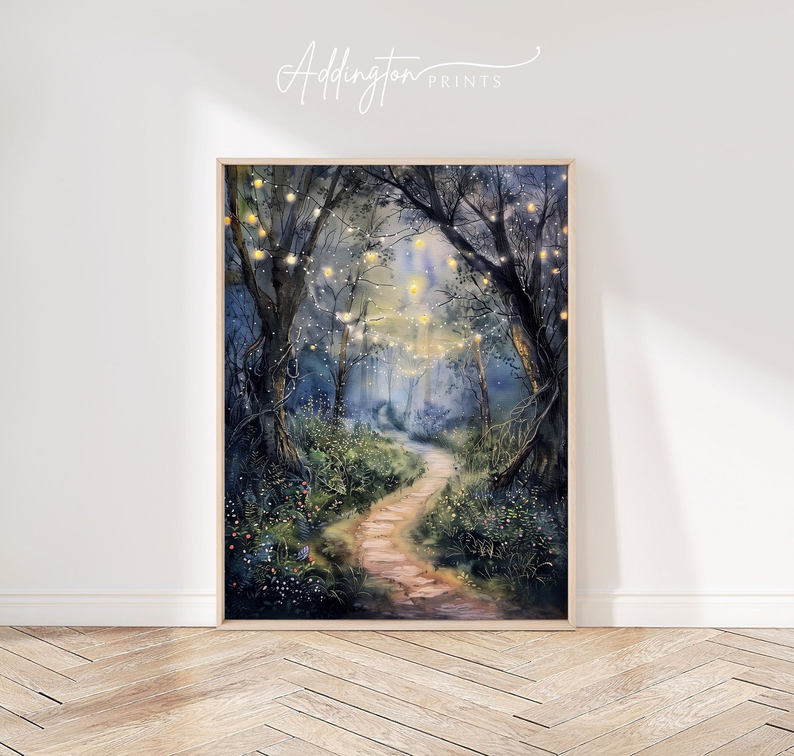 Path in the Woods Art Print | Enchanted Forest Painting | Fantasy Wall ...
