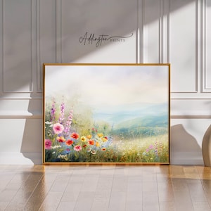 Wildflowers Art Print | Colorful Wall Art | Floral Print | Oil Painting Print | Living Room Wall Art | Digital Download, PRINTABLE