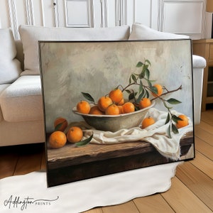 Cocina bodegones naranjas pintura / arte de la pared / pintura al óleo / impresión vintage / decoración de la granja vintage / naranjas arte antiguo / IMPRIMIBLE