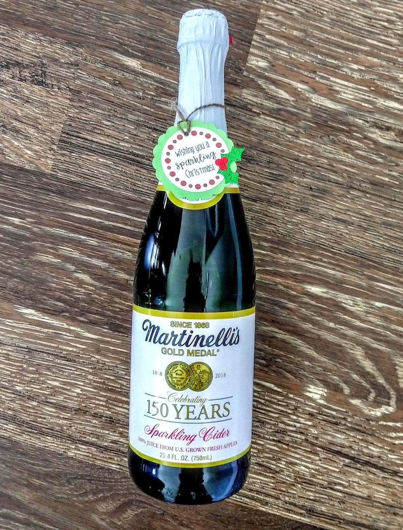 Sparkling Cider Christmas Gift Tag Etsy