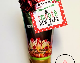 Have a Merry Christmas and Smooth New Year Lotion PRINTED Gift Tag