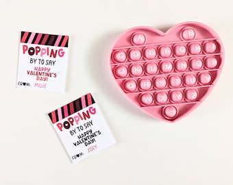PRINTED Popping by to Say Happy Valentine's Day tags